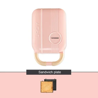 650W 전기 샌드위치 메이커 와플 기계 토스터 베이커 아침 식사 기계 타코야키 팬케이크 도넛 Sandwichera, 07 pink with 1 plate