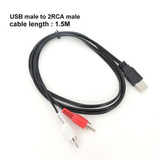 오디오 비디오 USB A 2.0 여성 남성 to 2 3 Rca 23RCA 남성 여성 AV 플러그 USB 어댑터 커넥터 컨버터 케이블 와이어 PC TV HDTV L1, no.2, 1개