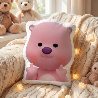 Loopy 異形造型抱枕，卡通床頭沙發靠墊，生日禮物, 1個, 鄙視45