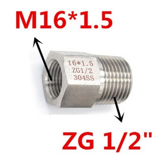 두꺼운 고압 304 스테인레스 스틸 압력 게이지 어댑터 압력 게이지 파이프 피팅 M14 * 1.5 M16 * 1.5 M18 * 1.5 NPT, FM16x1.5-04, 1개