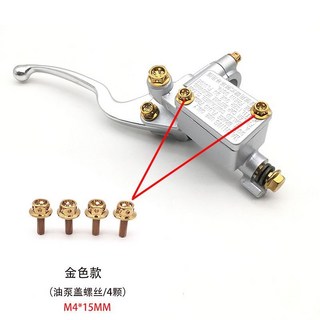 機車改裝燒鈦螺絲 適用光陽上泵 裝飾螺絲 酷奇小牛電摩通用全套彩鈦鍍金花瓣螺絲, 1個, 法蘭頭油泵蓋螺絲4顆（金色）