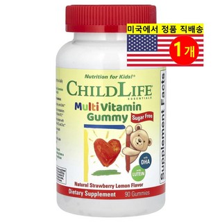 ChildLife Essentials 어린이용 멀티비타민 무설탕 딸기 레몬 맛 구미 Multi Vitamin Gummy, 90정, 1개