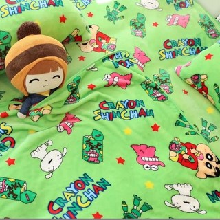 綠色蠟筆小新毛毯 法蘭絨 空調被 蓋毯 客廳毯 學生宿舍