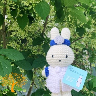 橘荷屋 現貨 荷蘭 Just Dutch 手工編織 小米飛娃娃 米飛 米菲 miffy 醫生款 UMC醫院聯名款, 1個, 白色, 19cm