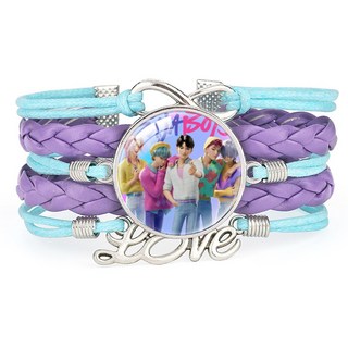 KPOP了獵魔女團拼色多層編織手鍊小清新寶石手環可調節手鐲小禮物, 1個, 62234021-25mm