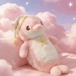 星月夜小海豚 公仔玩偶 陪睡抱枕, 粉色,70釐米