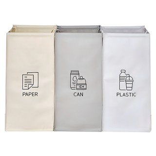 HABITY 資源回收分類桶 54L 3件組, 混合顏色