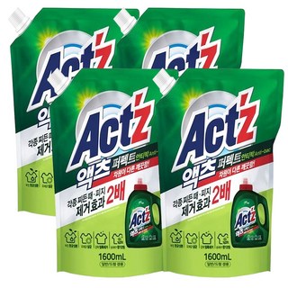 액츠 퍼펙트 딥클린 액상세제 리필, 1.6L, 4개