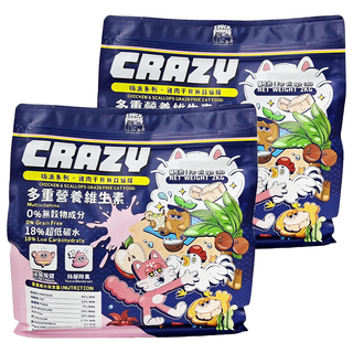 COUCH POTATO 沙發馬鈴薯 Crazy 嗨派系列 全齡貓無穀貓糧, 雞肉 + 干貝, 2kg, 2袋