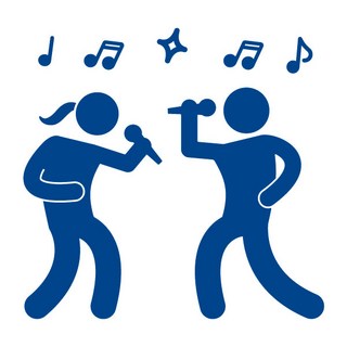 오피스왕국 노래 마이크 음악 음표 그래픽 스티커 music31, 오션블루