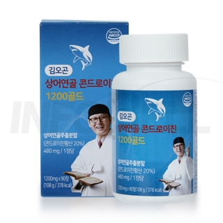 [TV홈쇼핑정품 인포벨]김오곤원장 상어연골 콘드로이친1200 미국산 무릎 관절 건강 부모님 어르신 연골, 1개, 90정