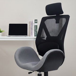 자세교정 의자 공부 컴퓨터 서울대 사무실 학생의자 허리편한 사무용 학생용, 블랙+라이트그레이