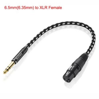 Bochara 편조 TRS 스테레오 XLR 수 암 변환기 OFC 오디오 케이블 차폐 마이크 믹서 앰프용 30cm 6.35mm, 1개, 없음, 2) 6.35mm to XLR Female - 0.3m