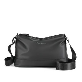 優質皮革郵差包/斜跨小包 斜背包/側背包/掛包/手包 PU防水單肩包/隨身包 男女嘻哈零錢包/手機包/證件, 黑色【現貨】