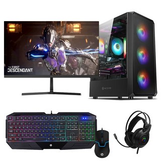 쌔빙PC 게이밍 풀세트 조립 컴퓨터 윈도우11 탑재 12세대 13세대 발로란트 배그 본체, 고급형(32G RAM+1TB NVME), GF32 + 27인치 165Hz, 32GB, 블랙, 1TB, WIN11 Home