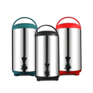 커피 보온병 스테인리스 대용량 휴대용 주스 밀크티 버블티통 보온병, 19. 15L 플라스틱 통 빨강, 1개