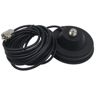 寶貝屋 強力磁性天線座加3D訊號線5米 無線電雙頻車用吸盤天線, 1個