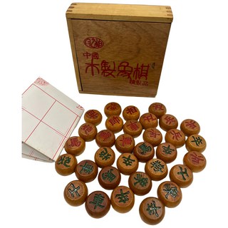 木製象棋 附棋盤紙收納盒, 詳見包裝