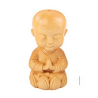 만다라 회양목 조각 나무 부처상 아발로키테스 바라 작은 승려 인형 홈 장식 자동차, [04] 4