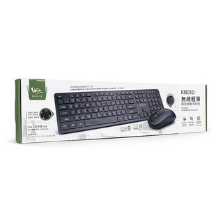 RONEVER 無線鍵盤滑鼠組 無線輕薄靜音鍵盤滑鼠組 台灣現貨 24H出貨 靜音, Black, KB010, Standard (Full-size)