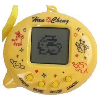 Han Cheng 新電子寵物機 電子雞 項鍊式掌上型電玩玩具 (不透明), 多色隨機, 1個, CS86868