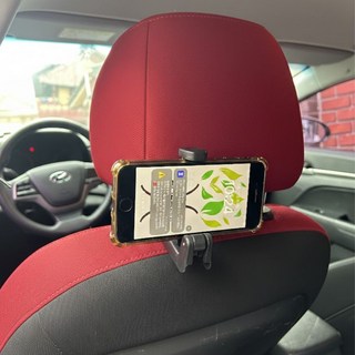 나몽제몽 차량 뒷자석 핸드폰거치대 물건걸이, 블랙, 1개