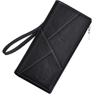 Williampolo英皇保羅 錢包男 真牛皮卡包男 防盜刷大容量 長款超薄錢包 駕駛證套 多卡位錢夾 防水長夾男錢夾