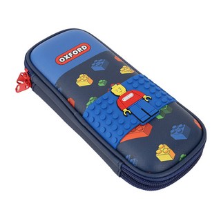 초등생 옥스포드 2단파우치 EVA 필통 컬러 블럭패턴 파우치 하드 케이스, 1개, NAVY(네이비)
