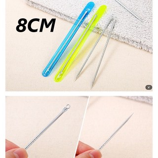 雙頭不鏽鋼粉刺針 青春棒 暗瘡针 美容針 擠痘痘工具, 1個, 8CM
