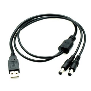 USB to DC 전원 잭 5.5x2.1mm DC 5.5 2.5 케이블 345 수 플러그 스플리터 18AWG 어댑터 보안 CCTV 카메라 및 LED 스트립용, 70CM  DC 5.5X2.1mm, 1 to 2 Power Cable, 1개