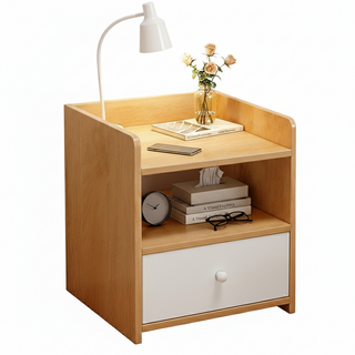 好的家居 簡約帶鎖床頭櫃 臥室收納 多色可選 帶鎖抽屜 床邊櫃, 楓木無鎖32cm, 1件