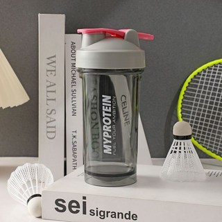 搖搖杯健身代餐奶昔高顏值便攜帶刻度防摔塑料杯子耐高溫食品級, 1個, 新款隨機盲盒【隨機款式】,單杯