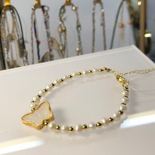 idalza 珍珠手鏈 蝴蝶造型設計款 可調節式