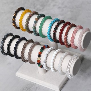 붓다북 소원 원석 팔찌 8mm - 불교 패션 염주 합장주