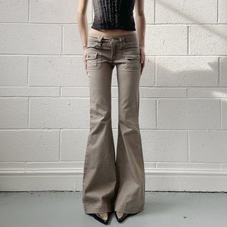 COSYEVNO 여성 청바지 가을 개성있는 포켓 패션에 잘 어울리며 로우컷 날씬해 보이는 플레어 캐주얼 바지 LFHnzk-10