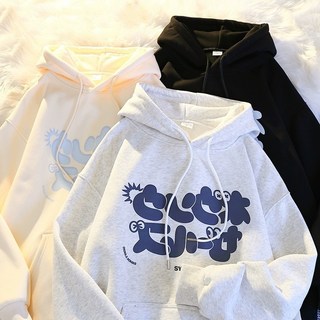 SYROX 字母印花連帽衛衣 美式復古oversize寬鬆長袖上衣