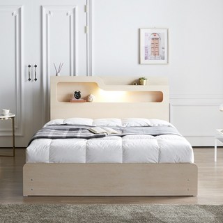 보루네오하우스 프라임 올슨 LED 서랍 SS 침대 독립매트 DM6217 착불, 메이플