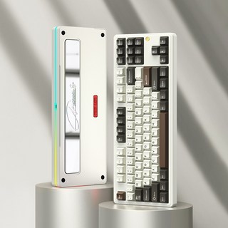 [국내정품] PMO 오로라80 풀알루미늄 유무선 기계식 키보드 강화유리+PC보강판 (화이트 치즈 청죽축), 독자규격 스위치, 오로라80, 강화유리+PC보강판, 화이트 치즈