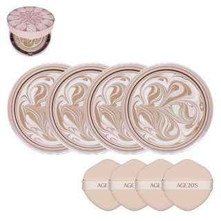 에이지투웨니스 최신상 에센스 팩트 더 블루밍 21호 리필 라이트 베이지 SPF50+ / PA++++, 4개