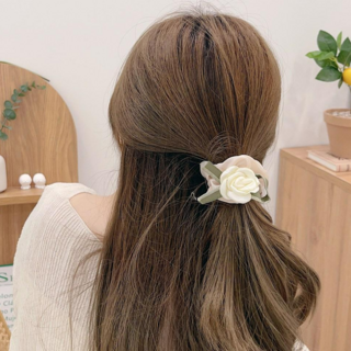 로라하 성인 여성 꽃 코사지 쉬폰 곱창 머리끈 곱창밴드 줄리아