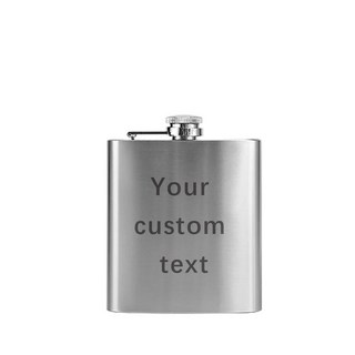 7온스 맞춤형 휴대용 스테인리스 스틸 힙 플라스크 플래곤 위스키 와인 포트 병 개인 맞춤 남성용 선물 여행 투어 음료 용기 컵, 1)Silver-7oz