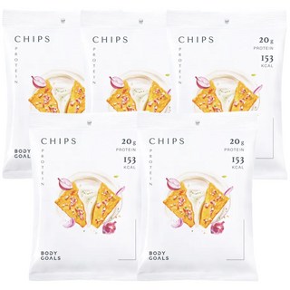 Body Goals 高蛋白脆片 酸奶油洋蔥口味 20克蛋白質 低卡零食, 35g, 5個