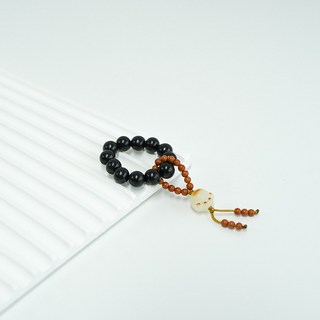 고양이 손가락 염주 미니 단주 나무 반지 악세사리 명상, 흑단, 1개