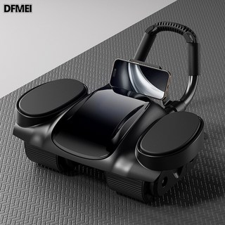 DFMEI 【液晶大屏數顯】健腹輪自動回彈 卷腹器健身器材 練腹肌鍛鍊神器, 1個, 【2025新款】黑色健腹輪送跪墊-無數顯