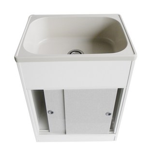 【雙手萬能】頂級台灣製輕巧櫥櫃型單水槽-附洗衣板, 固定, 1個