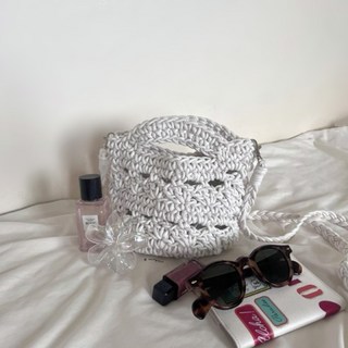 메리 니트짜임 니트백 라탄가방 네트백 라탄 숄더백 토트백 손목가방 망사 여름 그물 여름가방 니트백 패브릭 미니 토트 니트 가방 여성 데일리 투웨이 뜨개 니트백