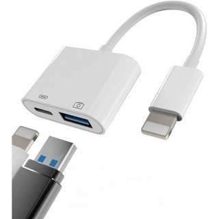 라이트닝에서 USB 어댑터 OTG 케이블 커넥터로 iPhone 13 12 11 Mini Pro Max X Xs ipad 남성 변환기 Apple 스플리터 및 충전기 여성 포트 카, Lightning+USB, 1개