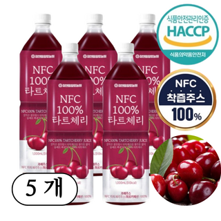 물 한방울 섞지않은 NFC 100% 튀르키예산 타트체리 주스, 1L, 5개