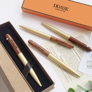DDASE 각인볼펜 선물용 우드펜 단체 행사 답례품, 1개, 브라운