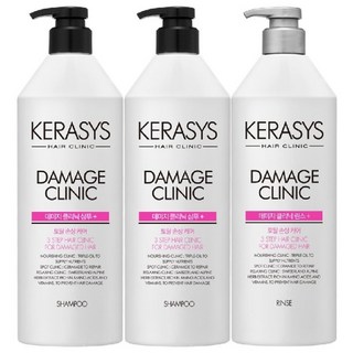 KERASYS 可瑞絲 植萃系抗損洗潤組 洗髮精 750ml*2 + 潤髮乳 750ml*1, 重度損傷髮用, 1組